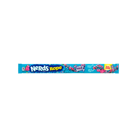 Nerds Rope Very Berry 26g – fruchtige Beeren-Candy Rope Süßigkeit im blauen Riegel