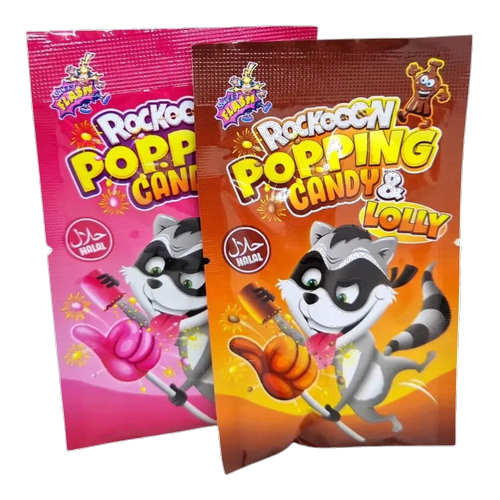 Rackoon Lolly & Popping Candy Cola/Strawberry (12x24x14g)